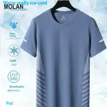 MOLAN Áo phông nam lỏng nhanh khô chạy tập thể thao nam ngắn tay