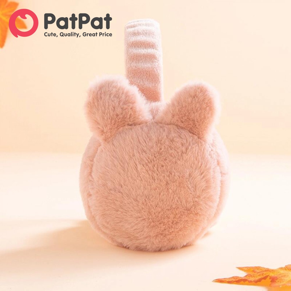  Patpat trẻ mới biết đi Kid mùa đông thỏ earmuffs ấm sang trọng ngoài trời có thể gập lại đồ giữ ấm tai bịt tai 