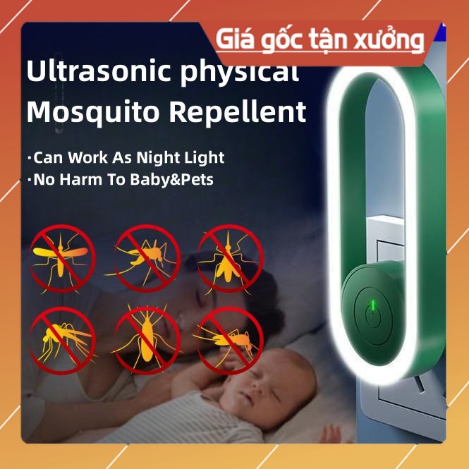 [ MẪU MỚI ] Máy Đuổi Muỗi Siêu Âm Đèn Led Ban Đêm Diệt Bọ Ngoài Trời Trong Nhà Đèn Ngủ Điện Fly Trap Bugs (thaopham21031962)