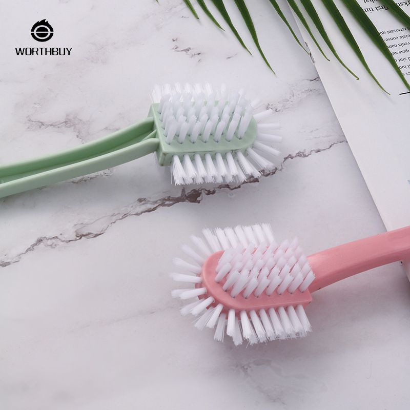 Worthbuy bàn chải làm sạch giày đa năng 5 mặt, vật liệu PP bền, nhẹ 40g, có màu xanh lam, xanh lá cây và hồng