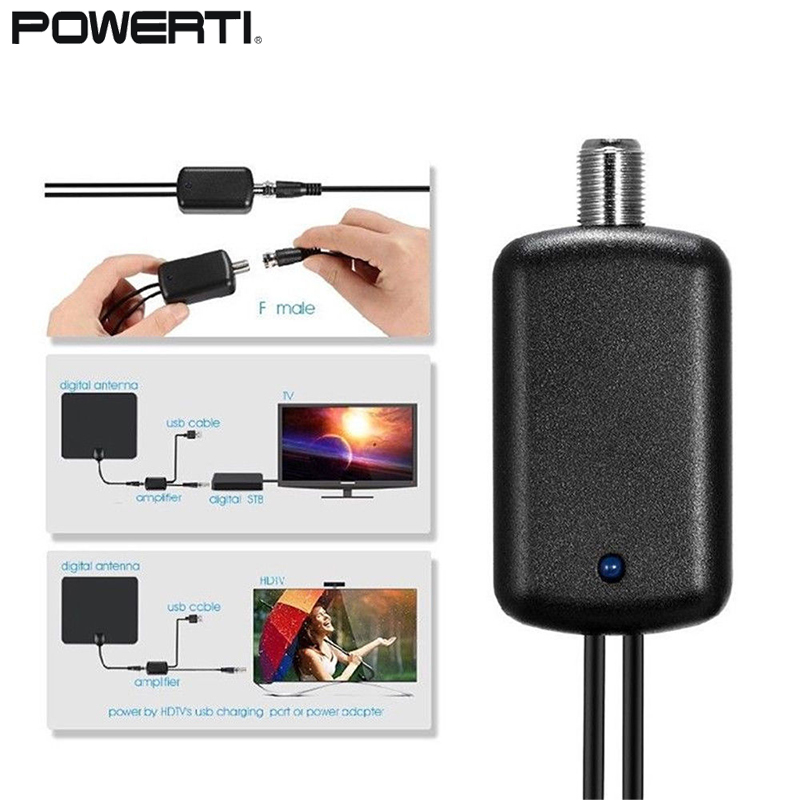 【Hot Sale🥇】เครื่องขยายสัญญาณเครื่องขยายสัญญาณโทรทัศน์ดิจิตอล HD สำหรับ25DB เสาอากาศจิ้งจอกเคเบิลทีวี ราคา 75 บาท*ส่งฟรี