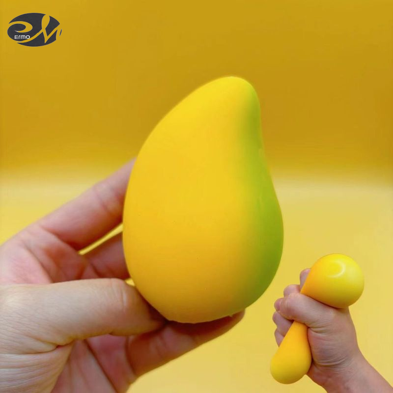 ERMO Cute Mango Squishy Toy for Stress Relief and Sensory Play - Fun & Soft Decompression Ball ราคา 33 บาท*ส่งฟรี