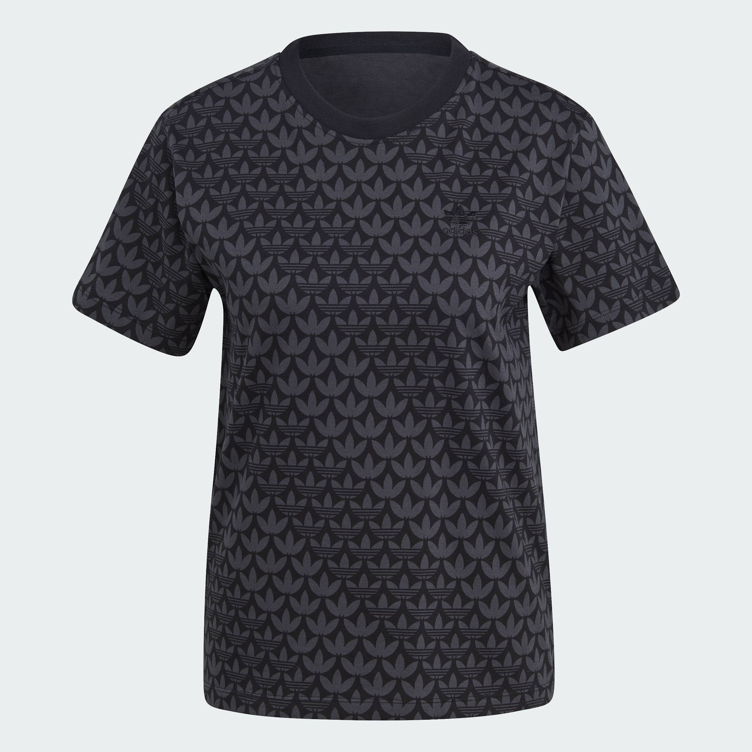 [25-29.8-MUA 3 GIẢM 30%] adidas Phong cách sống Áo Thun Monogram Ba Lá Nữ Đen II3180