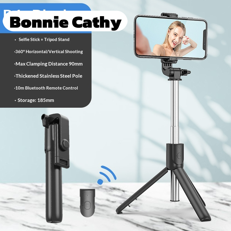 โทรศัพท์มือถือและแท็บเล็ต Bonnie Cathy ไม้เซลฟี่ป้องกันการสั่น 4 แกนพร้อมรีโมท Bluetooth และขาตั้งกล้องสำหรับ Vlogging และสตรีมมิ่งสด