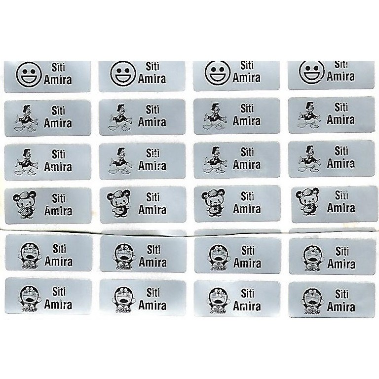 Waterproof Customisation Name Sticker- Transparent Plain sticker Sticker Nama/Sticker Label Product Kalis Air/Name Sticker Waterproof