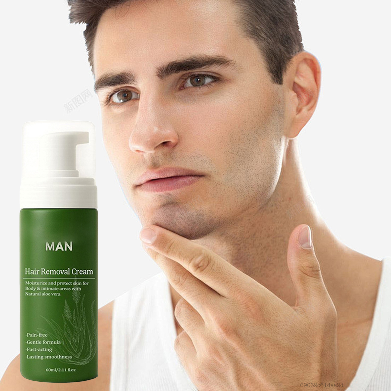 Kem Làm Rụng Lông Nhẹ Cho Nam Dành Cho Da Nhạy Cảm Triệt Lông Nhanh Kéo Dài Cho Nách Tay Chân 60Ml TF-Hom-VN