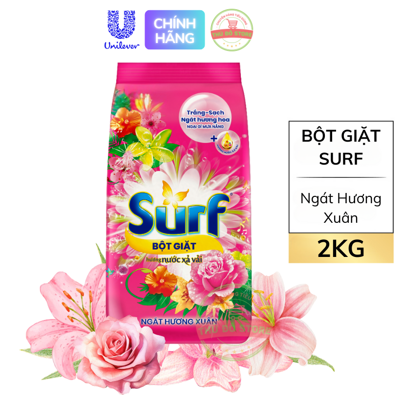 Bột Giặt Surf Hương Nước Hoa Xả Vải Ngát Hương Xuân - Túi Nhỡ 2KG