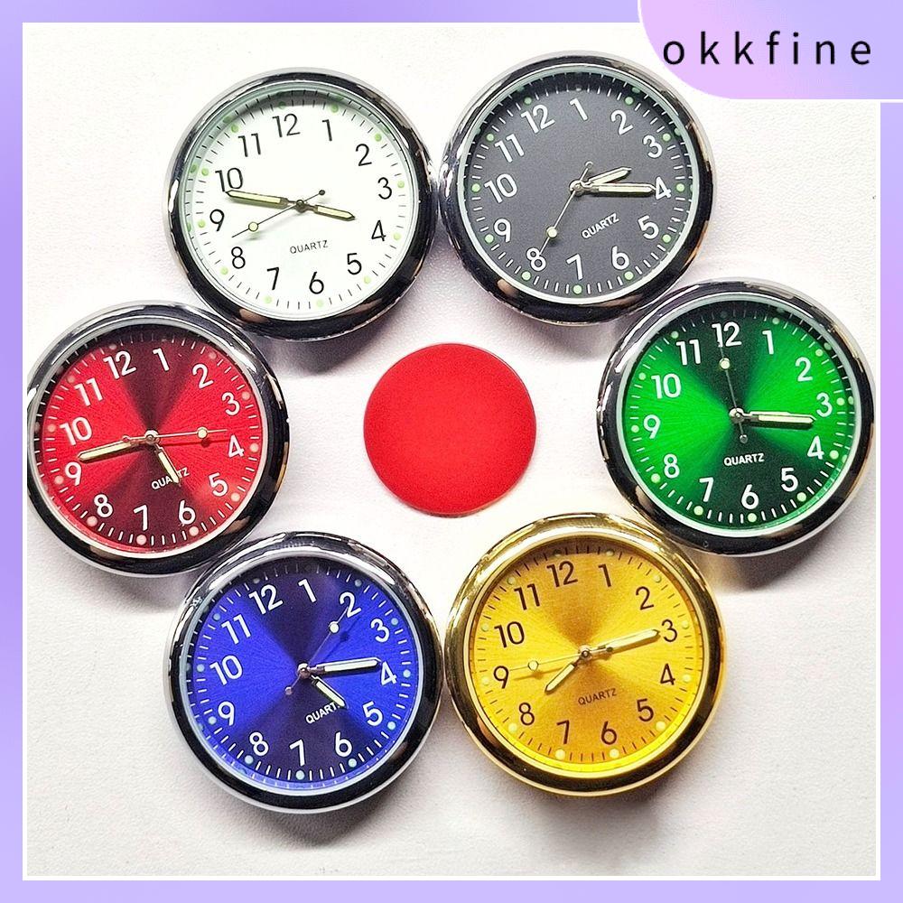 OKKFINE Tinh thần Đồng hồ xe hơi 40mm Bảng điều khiển Đồng hồ điện tử Không thấm nước Băng dính hai  Đồng hồ thạch anh Xe Đạp
