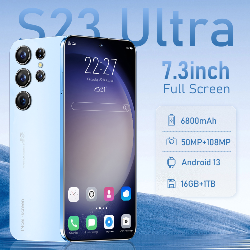 [100% chính hãng] S23 Ultra 7.3 inch Dual SIM Card 4G/5G 6800mAh 16GB+1TB Điện thoại di động  Điện thoại thông minh Android