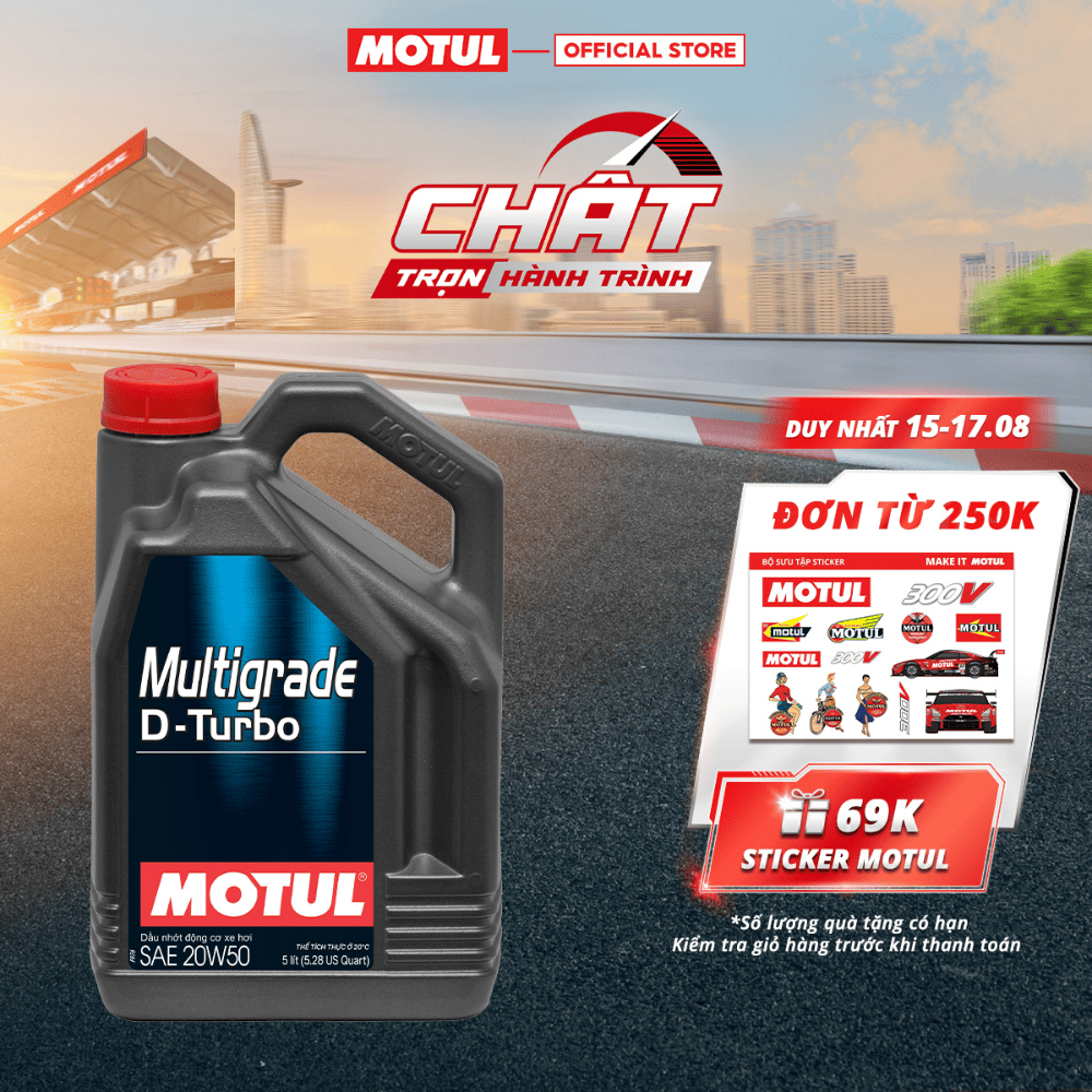 Dầu nhớt xe ô tô máy dầu multigrade d-turbo 20w50 5l