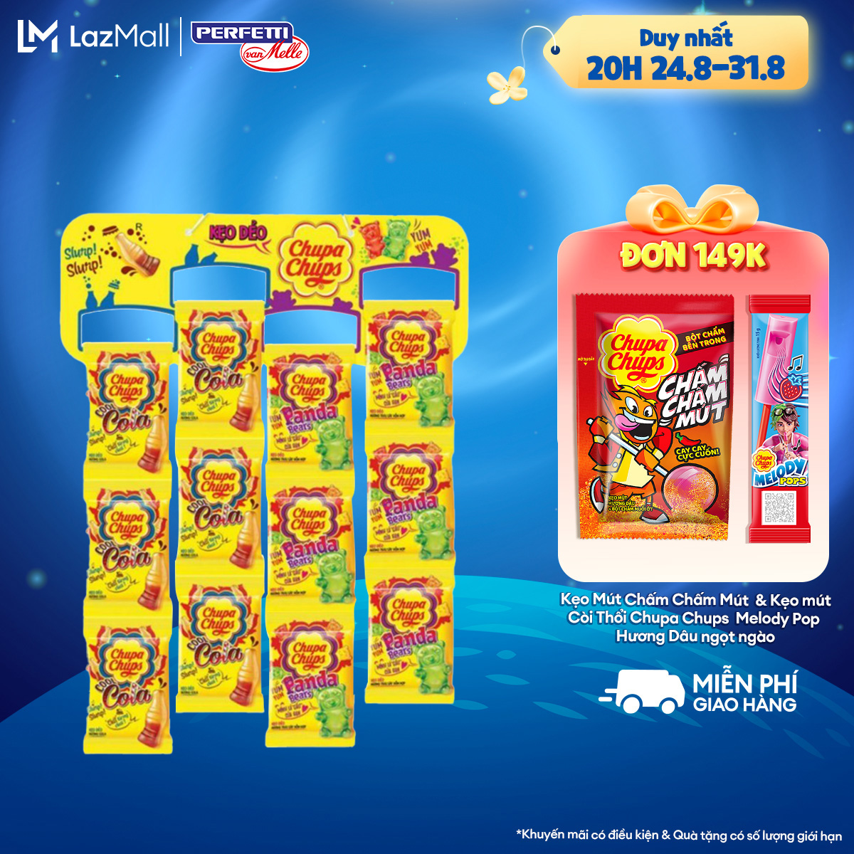 Kẹo Dẻo Chupa Chups gấu Panda và Cola