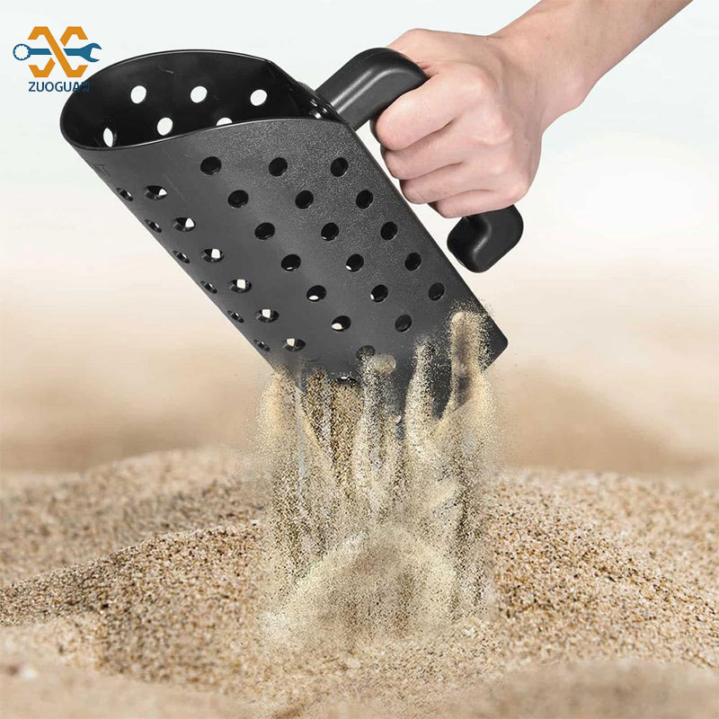Zuoguan cát Scoop đồng hồ cát, bộ lọc kim loại, kim loại sàng tong bãi biển công cụ