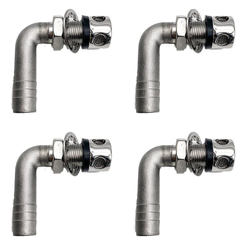 【Latest model】4X Stainless Steel 90° Bend Breather Vent 3/5inch - Boat/ Truck/ Car Gas Tank,2 Holes ราคา 1,948 บาท*ส่งฟรี
