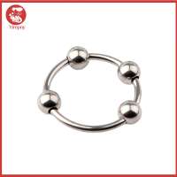 Yirepny Cock Ring Prolong Intercourse Time Ergonomic Stainless Steel Delay Ejaculation Lock Ring for Male Foreskin Ring Pleasure