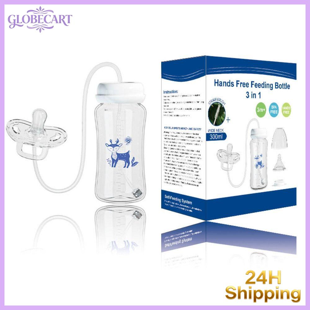 CART 300ML Bình sữa cho bé không cần dùng tay Cổ rộng 3 trong 1 Bình sữa Sáng tạo trọng lực Bình đựng sữa