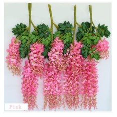12pcs Wedding Decor Artificial Silk Fake Wisteria Garden Hanging Flower Plant Vines - intl