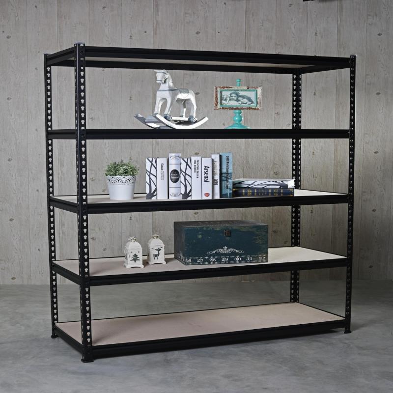 1829 (h) *457 (d)1220 (w) 5 TIERS WITH PARTICLE BOARD (SAND BLACK)