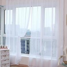 Red Simple Stylish Kitchen Curtains Two Panel 2 pcs sheer voile window panel curtains drape white