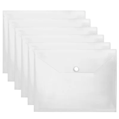 20 Pcs A4 Size Clear Document Paper File Folder Bag Case Envelope with Snap Button - intl