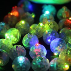 50Pcs/lot Color Round Mini Led RGB Flash Ball Lamp Put in paper Lantern Balloon Lights For Christmas Wedding Party Decoration - intl