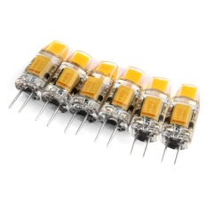 6pcs 1W Dimmable G4 LED COB Lamps 12V AC DC Warm White Light Bulb Chandelier Lamps - intl