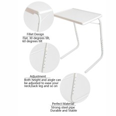 Adjustable Folding Table Dinner Coffee Laptop Table Mate Travelling Tray Tall - intl