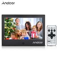 Andoer 7Digital Photo Frame 720P Video/Music/Calendar/Clock/TXT Player 1024 * 600 Resolution Metal Frame with Remote Control - intl