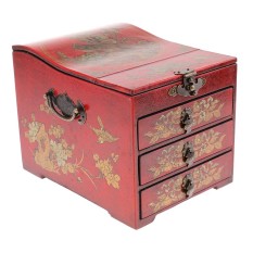 BolehDeals Vintage Wooden Chest Home Keepsake Decor Woman Make Up Dresser for Jewelry Necklace Case Box - intl