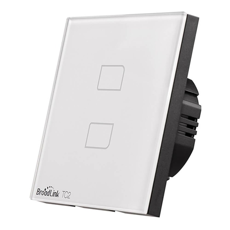 Broadlink TC2 Wifi 2 Gangs Touch Switch Panel Remote Control Light Controller - EU Standard - intl