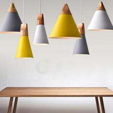 BUYINCOINS E27 Simple Wood Pendant Ceiling Hanging Lamp Chandelier Kitchen Light Fixture M Black - intl