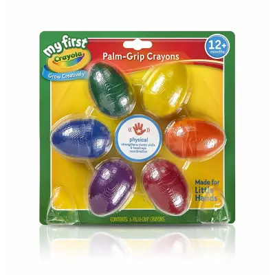 Crayola My First Crayola Palm-Grip Crayons 6 count. Best Gift for Toddlers