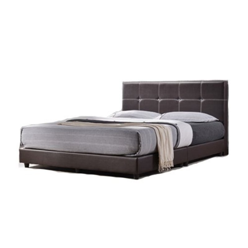 Furniture Living Queen size Divan Bedframe (Brown) + Max Coil Queen size Spring Mattress 8inch