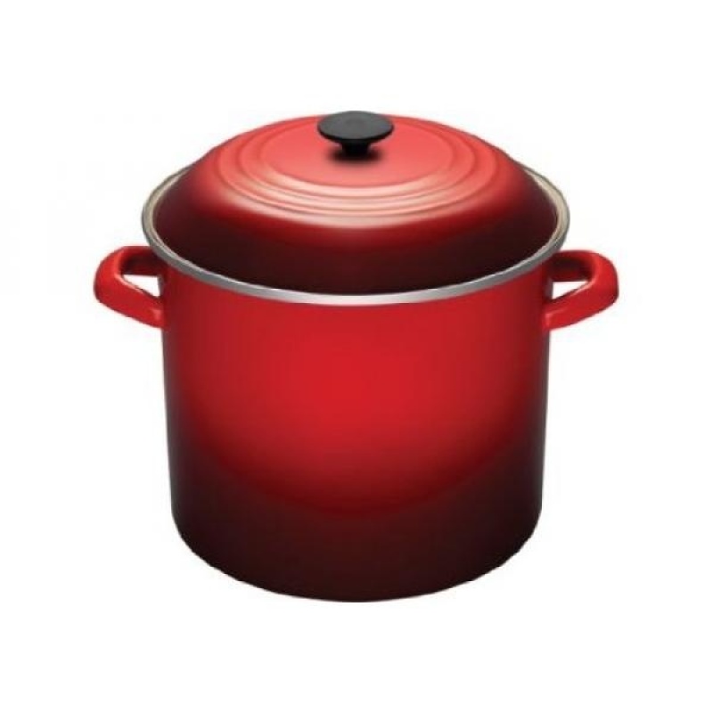 GPL/ Le Creuset Enamel-on-Steel 16-Quart Covered Stockpot, Cerise (Cherry Red)/ship from USA - intl Singapore