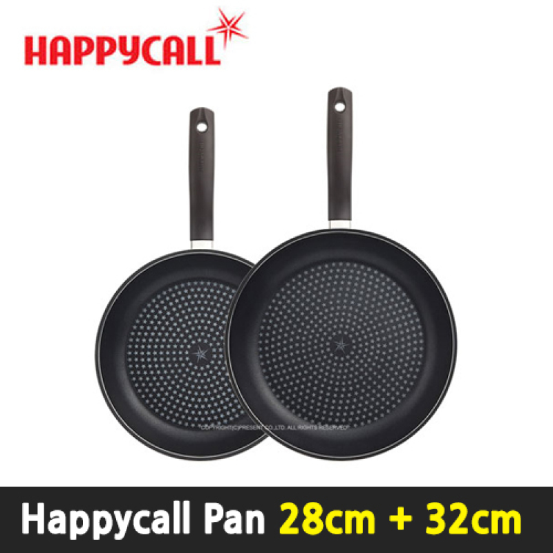 [Happy Call Premium ] Porcelain Frying pan 2-SET (28cm+32cm) / Black Edition / happycall pan / Made in korea / Fry pan / wok / Kitchen / dining Singapore