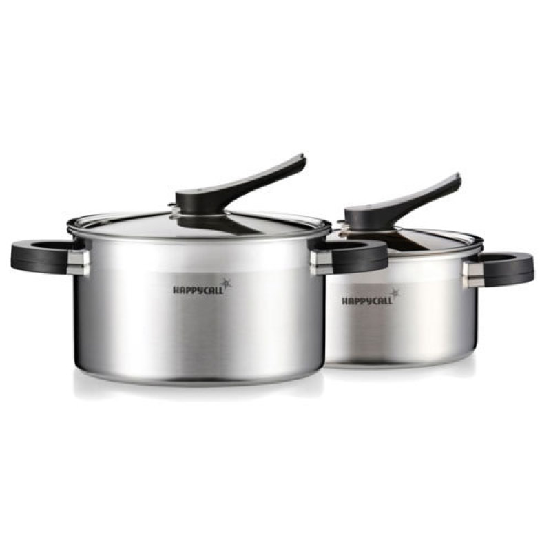 Happy call Stainless Steel 2-Pot SET 20cm+24cm Made in Korea Clad production method of triple structures Singapore