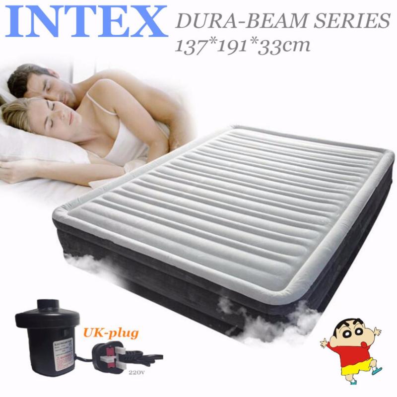 INTEX Full/Queen Horizontal Beam AIRBED 137*191*33cm with Fiber-Tech Technology+Electric pump-UK plug