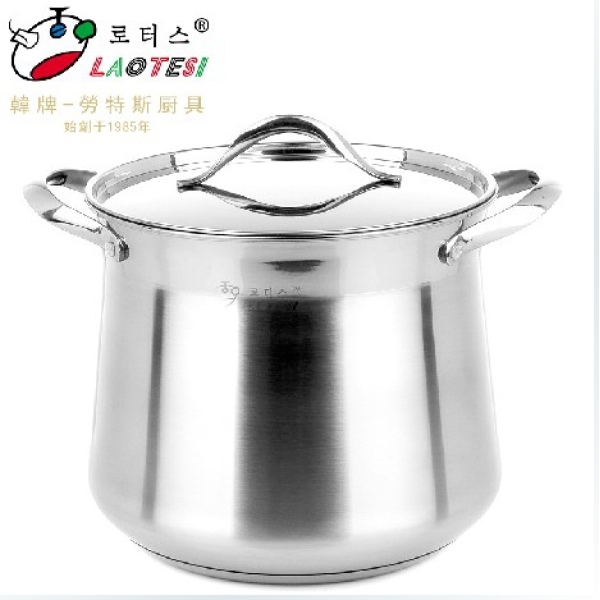 South Korea LAOTESI hao chu 304 Medical Use Stainless Steel Double Bottom Electromagnetic Furnace Universal Ultra-High Porridge/Stew Pot 22/24 Cm Singapore