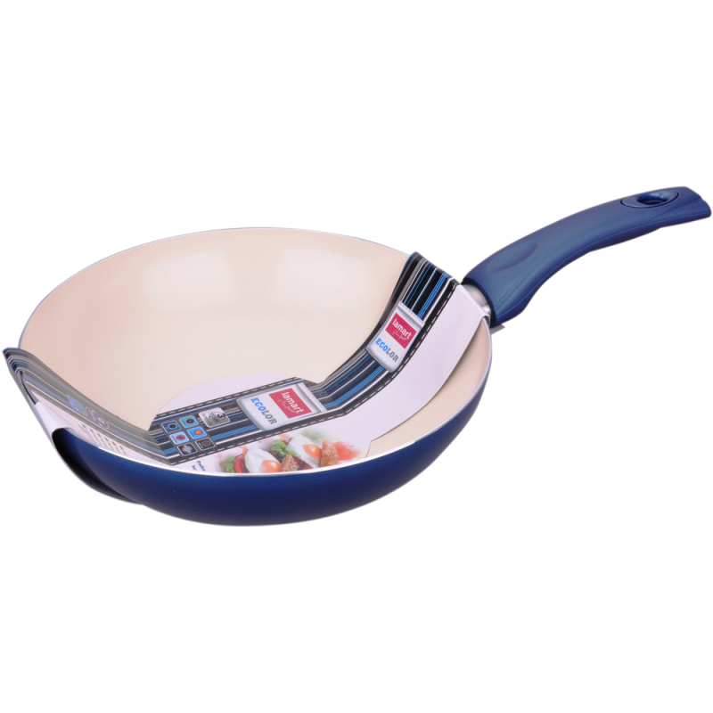 LAMART Eco Ceramic Wok - 28cm - Blue Singapore