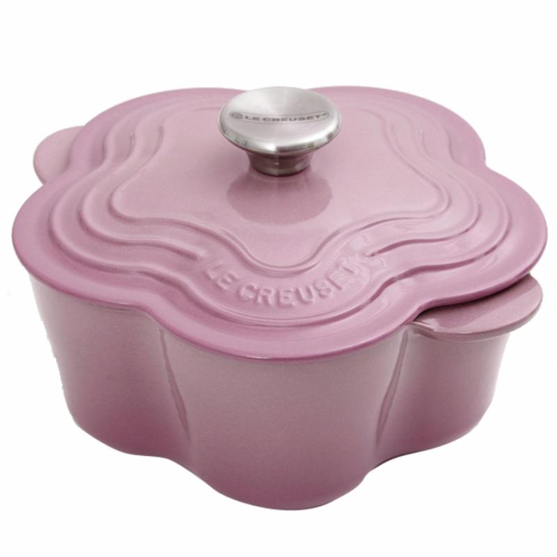 Le Creuset Cast Iron Flower Casserole (Mauve Pink) Singapore
