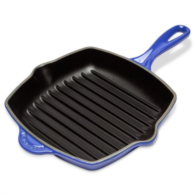 Le Creuset Cast Iron Square Skillet Grill 26cm, Classic (Cobalt Blue) Singapore
