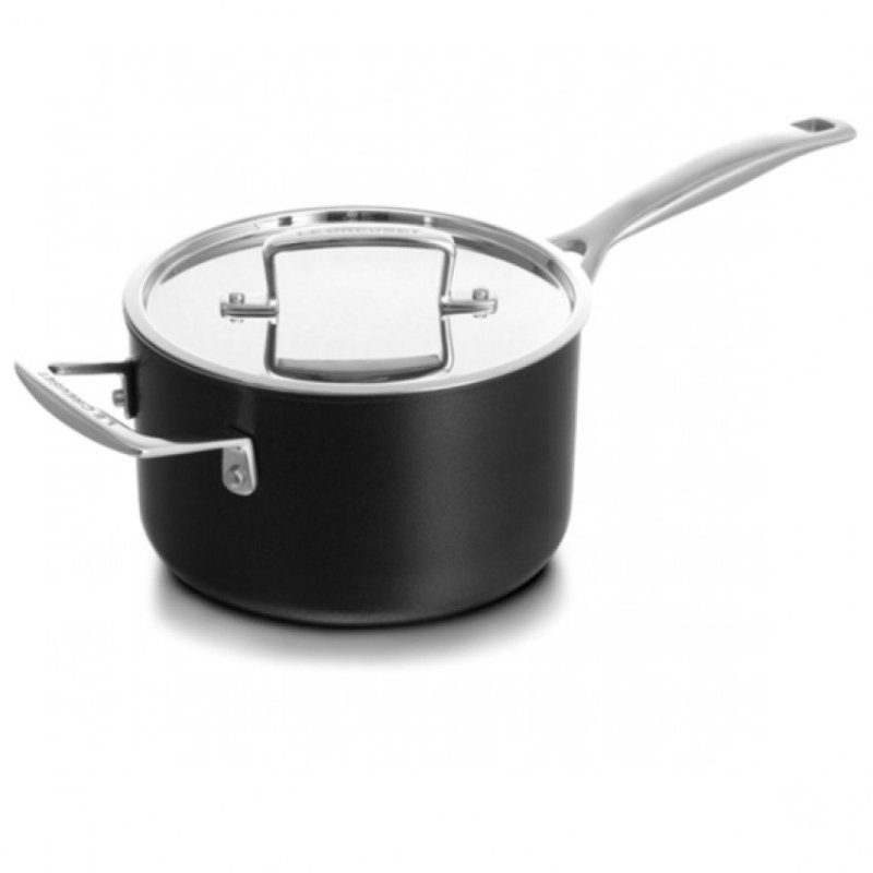 Le Creuset Stainless Steel Bi-Ply Sauce Pan with Lid 16 x 9.5cm (Non-Stick exterior) Singapore