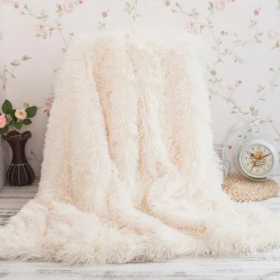 Luxury Long Pile Throw Blanket Super Soft Faux Fur Warm Shaggy Cover Bed Blanket 130X160cm - intl