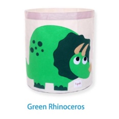 May_zz Portable Foldable Cartoon Animals Storage Bag-Greenrhinoceros - intl