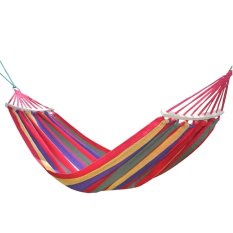 Outdoor Leisure 201kg Load Single Person Anti Rollover Canvas Camping Hammock Stripe Hammocks