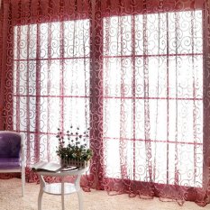 Walmeck Blackout Curtains Star Shape Hollow Double Layer Cloth Yarn Combination Thermal Insulating Room Darkening Curtains 39X98