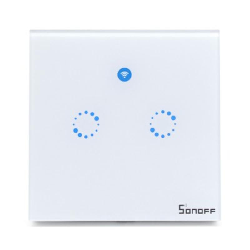 Sonoff T1 UK 2gang Voice Control Remote control lights Switch 2 button App/touch/RF remote control - intl