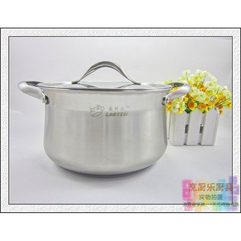 Product Shoppe South Korea LAOTESI hao chu Stew Pot Stainless Steel Kitchen Dual Handle Composite Sole Stew Pot Singapore