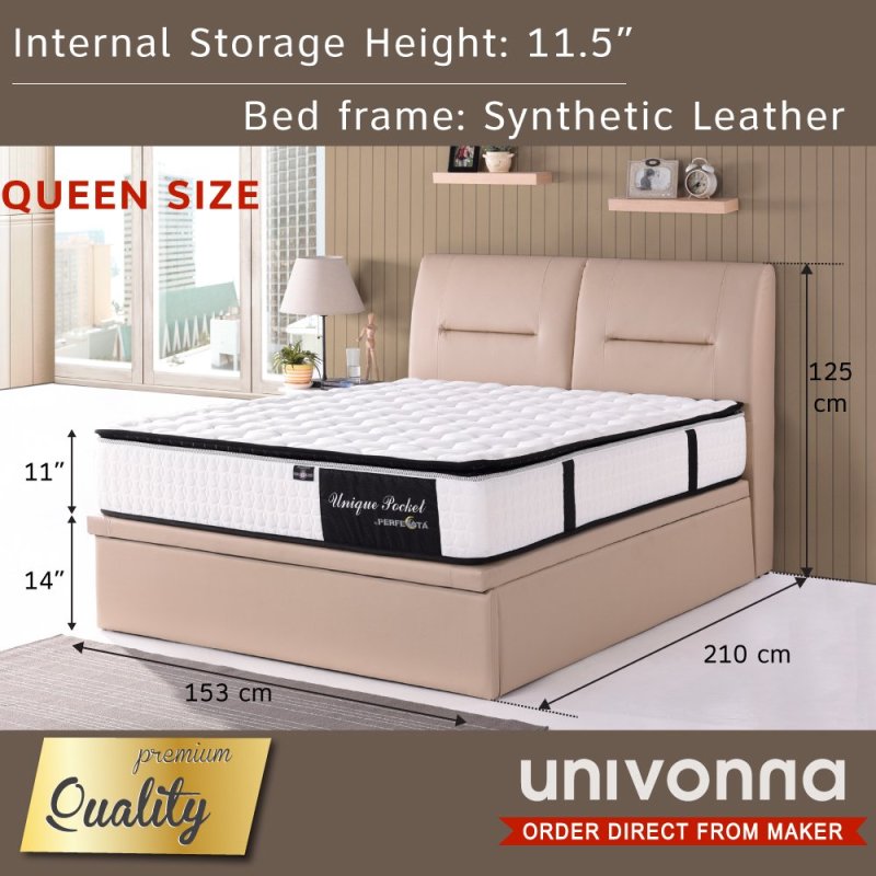 Storage Bed with 11 Individual Pocket Spring Mattress