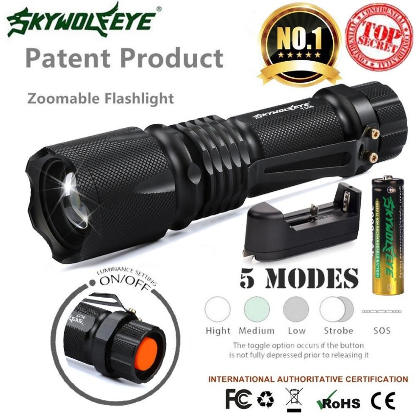Tactical 20000LM Zoomable Focus LED T6 High Power Flashlight 18650 LED Torch F