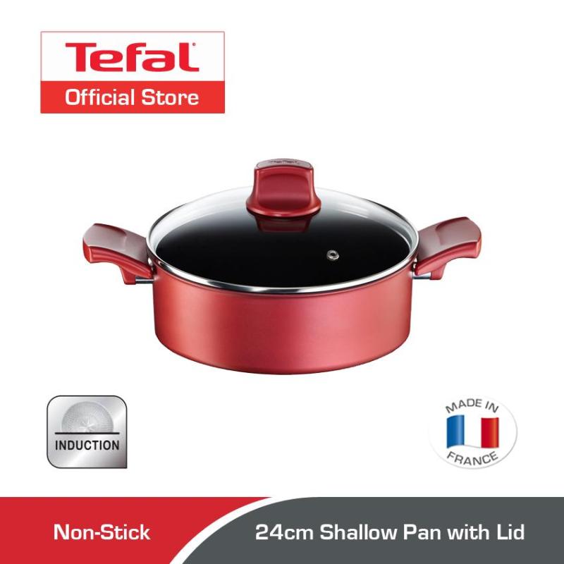 Tefal Character Shallow Pan w/Lid 24cm C68270 Singapore